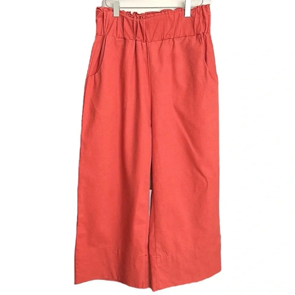 KOURT Wide Leg Linen Blend Cropped Pants, Medium - Picture 1 of 13